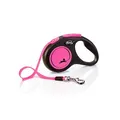 Pasek Flexi New Neon S 5 m, max. 15 kg, różowy
